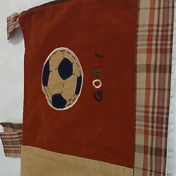 Nojo Kids Corduroy Window Valance Sports Applique 59" X 14" - Picture 4 of 9